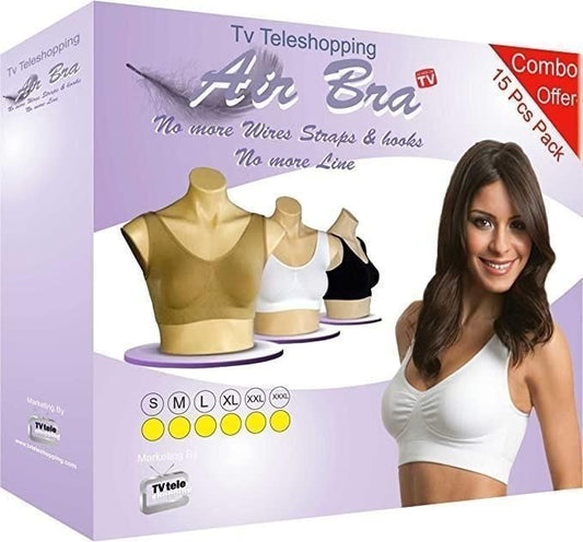 Women's Multicolor Air Bra Pack of 3 – Free Size, Comfortable & Stylish