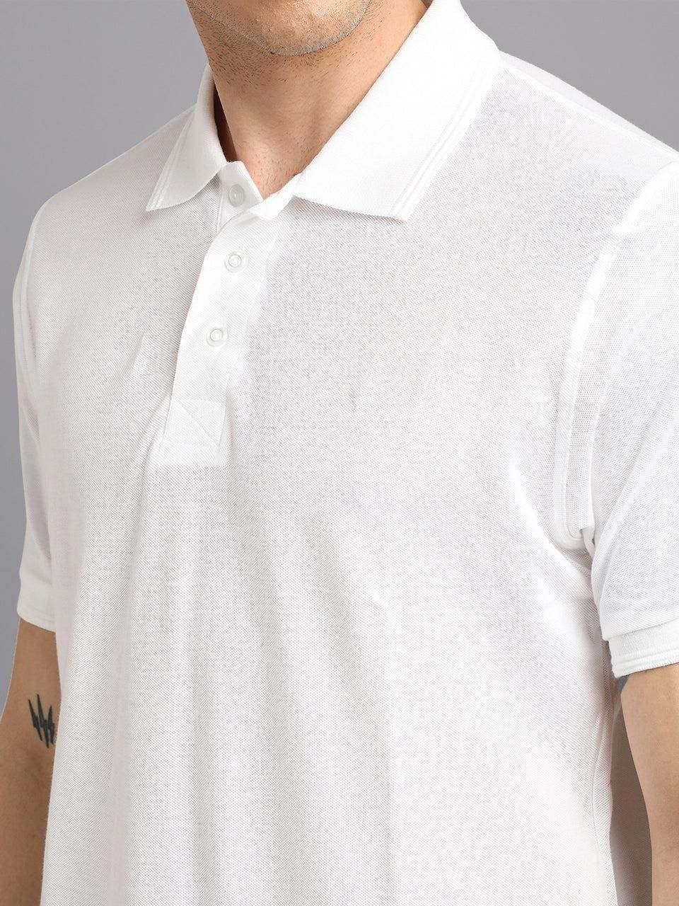 Matte Solid Half Sleeves Men's Polo T-Shirt – Cotton Blend
