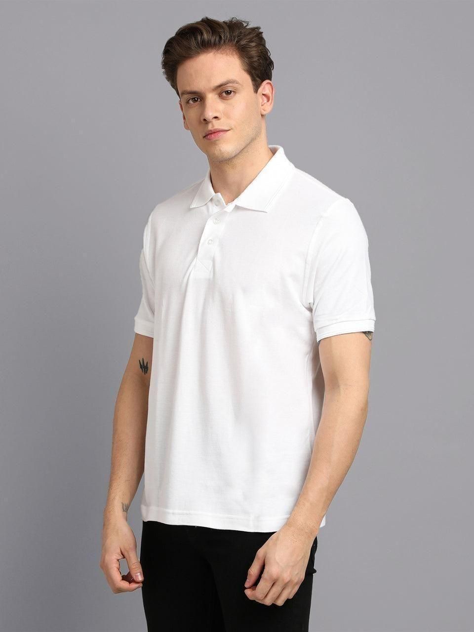 Matte Solid Half Sleeves Men's Polo T-Shirt – Cotton Blend