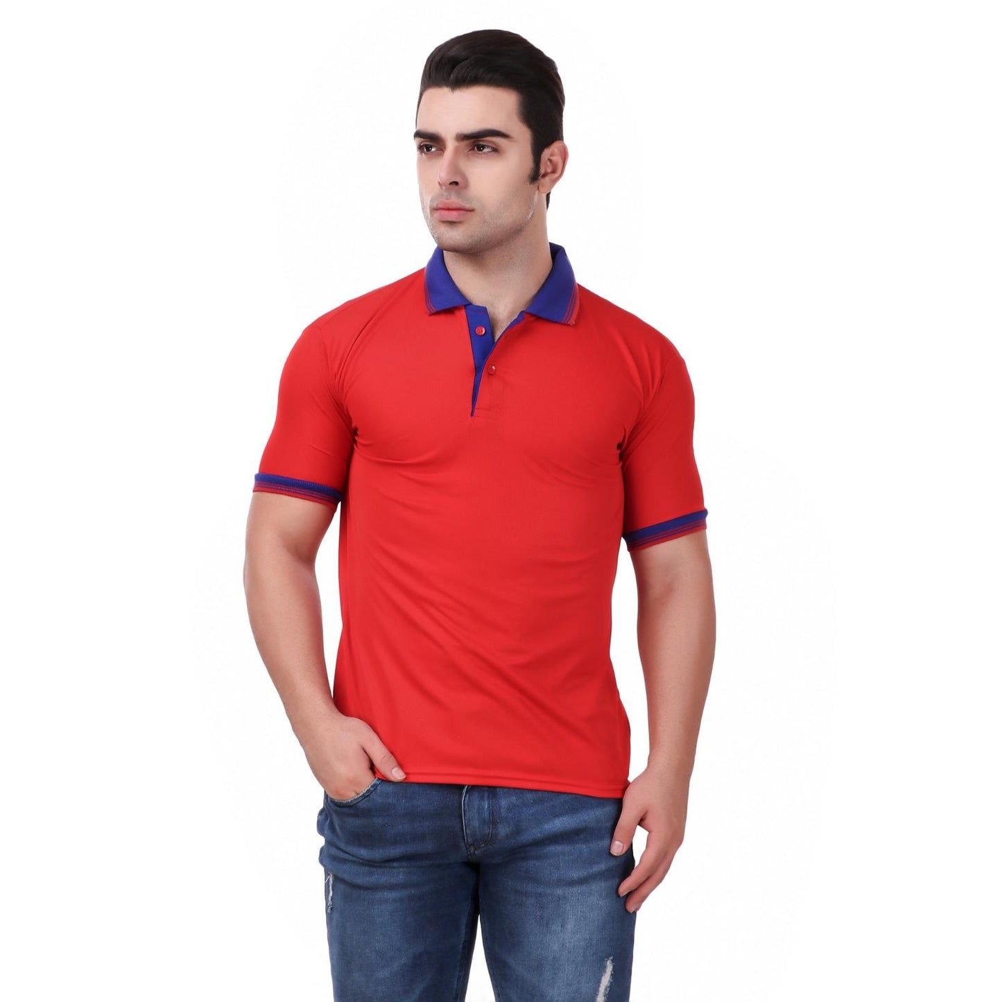 Combo of 5 Men's Polo T-Shirts – Cotton Blend, Half Sleeves