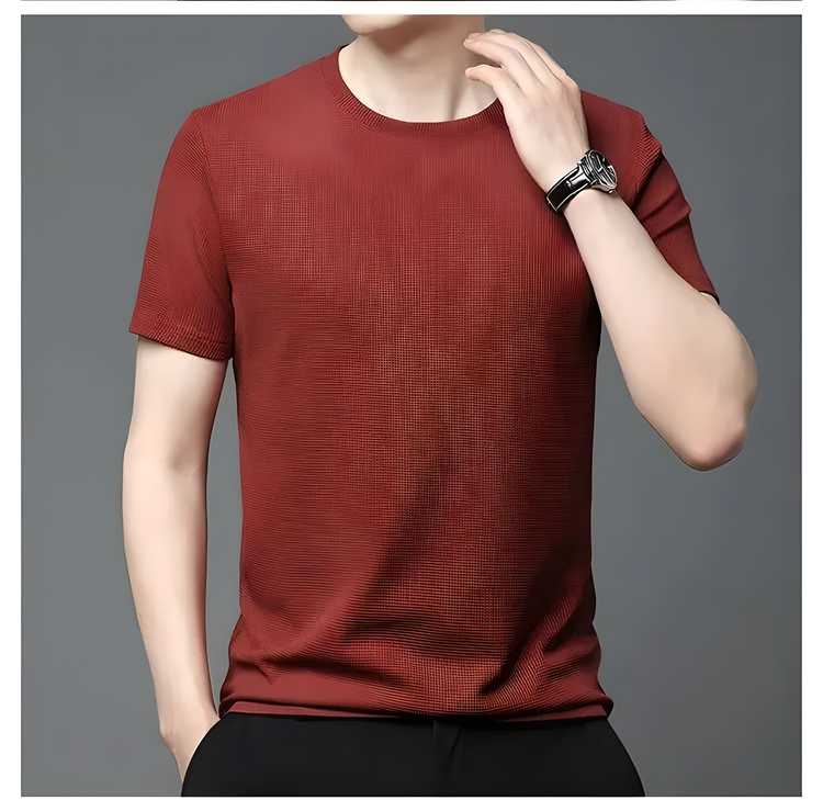 Men's 4-Way Stretchable Round Neck T-Shirt
