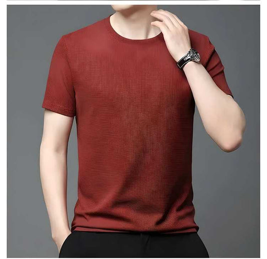 Men's 4-Way Stretchable Round Neck T-Shirt