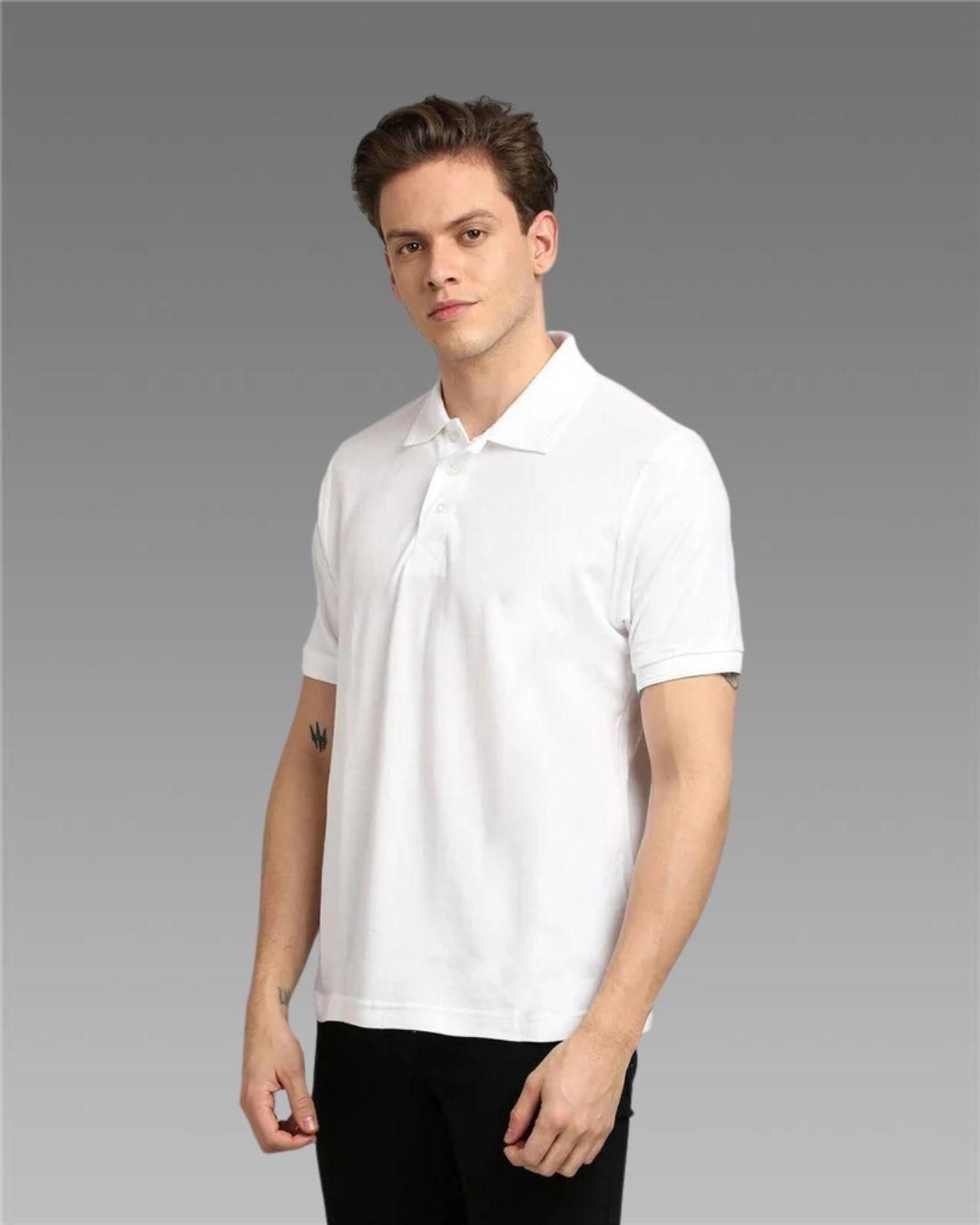 Matte Solid Half Sleeves Men's Polo T-Shirt – Cotton Blend